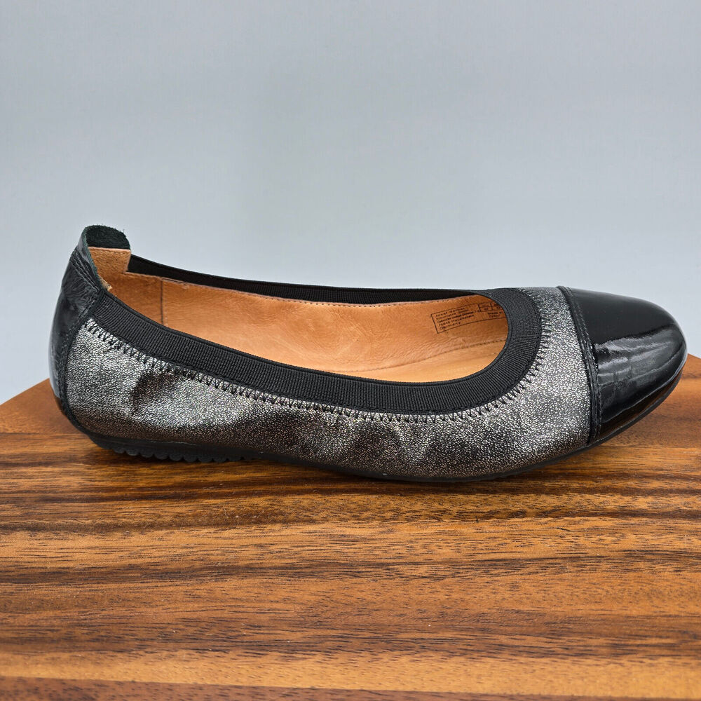 Josef Seibel Ballet Flats Women's 5.5 36 Metallic Leather Pippa Cap Toe Comfort